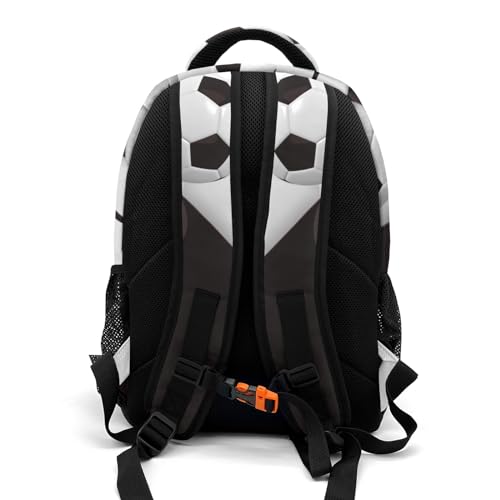 Custom Text Sport Ball Athlete Player Soccer Black Backpacks for Girls Boys School, Capacity School Backpacks for Kids Water-resistant Bookbags - color: Black