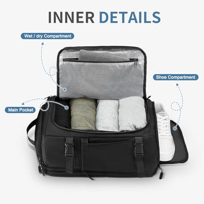 35L Travel Backpack 17" Laptop Backpack W/USB-C Port, Expandable Carry-On Bag, TSA Flight Approved Water-Resistant for Business College, Black - color: Black