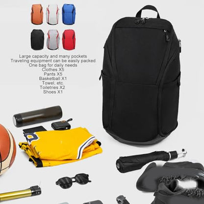 Basketball Backpack, Large Capacity Sports Bag with Laptop Ball Compartment, Soccer Backpack, For Men Using in Sports, Gym, Travel - color: Blue