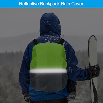 PATIKIL Waterproof Backpack Rain Cover, Non-Slip Ultralight Backpack Cover with Reflective Strip for Hiking Camping Traveling Cycling - color: Grey Green, size: X-Large