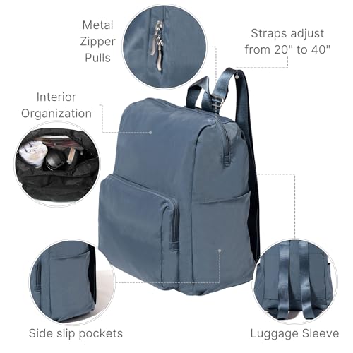 Baggallini Carryall Packable Backpack, Mist - color: Mist