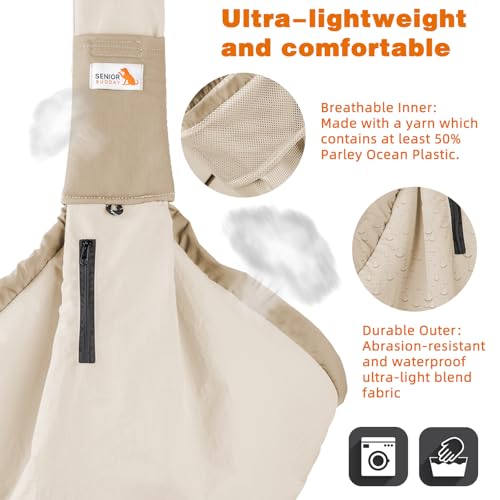 Dog Carrier Sling, Dog Carriers for Small Dogs Up to 20lbs, Beige - color: Beige