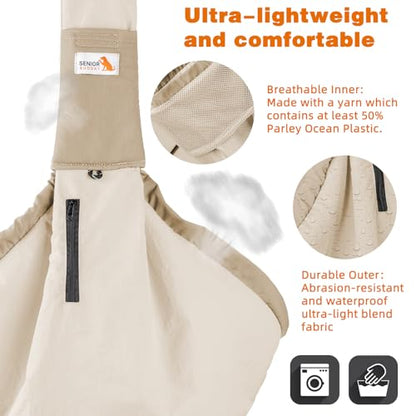 Dog Carrier Sling, Dog Carriers for Small Dogs Up to 20lbs, Beige - color: Beige