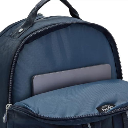 Kipling Women's Seoul Extra Large 17” Laptop Backpack, Durable, Roomy with Padded Shoulder Straps, Bag - color: True Blue Tonal 2, size: Large