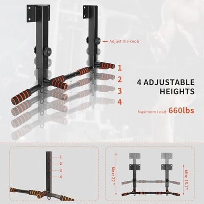 Pull Up Bar Wall Mounted: Adjustable Wall Joist Mount Pull Up Bar & Chin Up Bar for Home Gym Workout Strength Training Equipment