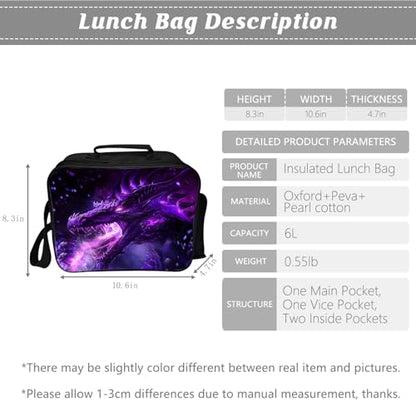Kids Backpack School Bookbag 16inch Schoolbag With Lunch Box Bag And Pencil Case Set For Boys Girls - color: Dragon