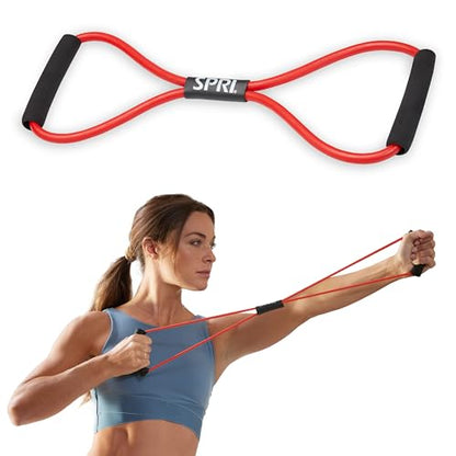 SPRI Ultra Toner Figure 8 Resistance Band with Padded Handles Great for Stretch, Exercise, Fitness Training, Yoga, Resistance Weights, Therapy, Gym or Home Workout Equipment. - style: Medium