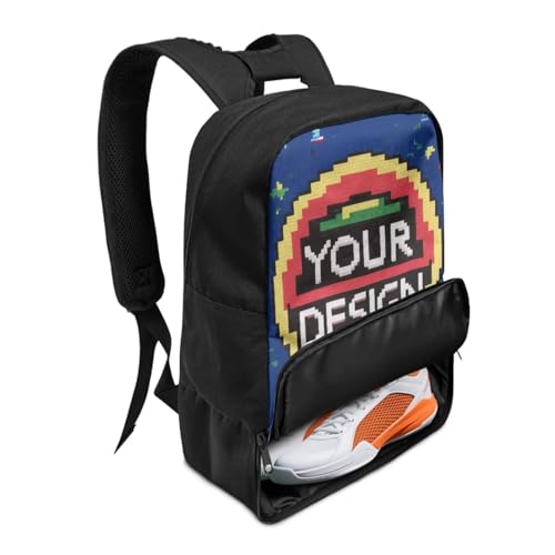 18.5in Basketball Backpack Basketball Bag with Shoe Compartment & Ball Holder, Waterproof Bag for Soccer Volleyball - color: A Customized Text Picture