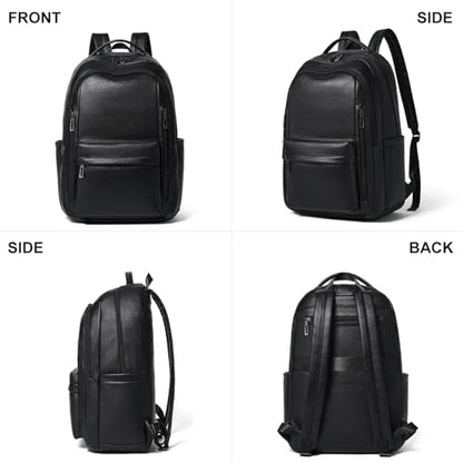LATMAP Backpack Purse for Women Men Faux Leather Backpack, Travel Work Laptop Back Pack Teacher Bookbag fits 15.6" Laptop, Black - color: Style2-black1