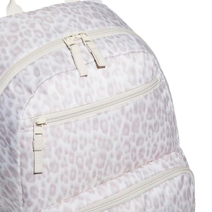 adidas Lineage Backpack for Laptop, School and Travel, 22L, Leopard Print Alumina/Alumina Beige, OSFA - color: Leopard Print Alumina/Alumina Beige