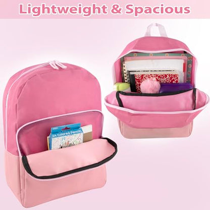 Trail maker 15 Inch Backpack for Girls, Preschool, Elementary & Middle School Students – Spacious Bookbag with Large Front Pocket, Adjustable Straps, Fits up to 13 Inch Laptop (Pink) - color: Pink