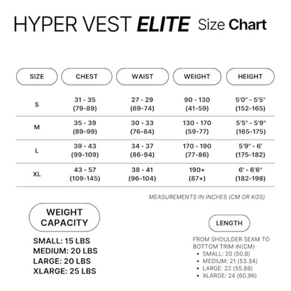 Hyperwear HyperVest ELITE Adjustable Weighted Vest for Women and Men — Thin Steel Weights, Stretch CORDURA Fabric — Weight Vest for Walking, Running, Strength Training - size: X-Large 20 Pounds Black