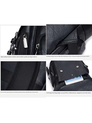 PU Leather Casual Backpack 15.6 Inches Travel College Work Business Laptop Backpack Multi-Pocket Schoolbag (Grey1) - color: Grey1