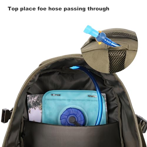 Tactical Hiking Backpack with 180° Open Design, Molle Webbing, Padded Laptop Compartment, Lightweight for Outdoor Adventures (green) - color: Green