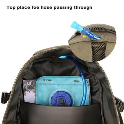 Tactical Hiking Backpack with 180° Open Design, Molle Webbing, Padded Laptop Compartment, Lightweight for Outdoor Adventures (green) - color: Green