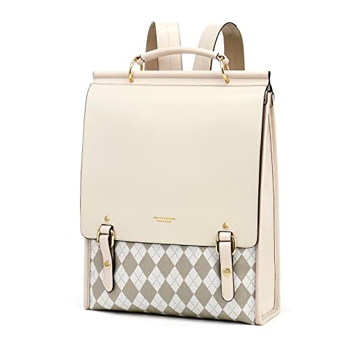 Cnoles Leather Backpack Purse For Women Fashion Ladies Vintage Bag Casual College Travel Backpacks Large bags White - color: White-s3268, size: 28 x 11 x 38
