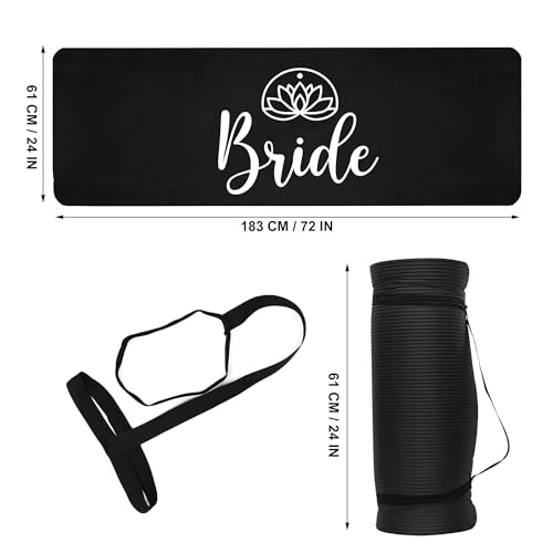 Brosash Bride and Groom Yoga Mat - Extra Thick and Non-Slip Exercise Mat with Carry Strap for Home Gym, Stretching and Floor Workouts - Durable and Portable Fitness Mat, Easy to Clean