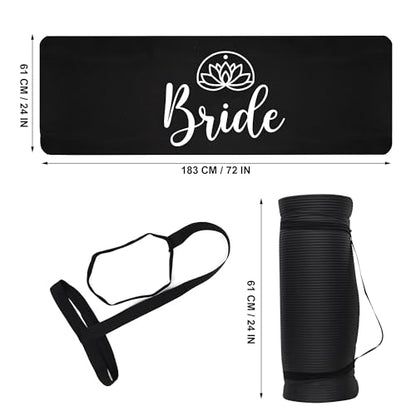 Brosash Bride and Groom Yoga Mat - Extra Thick and Non-Slip Exercise Mat with Carry Strap for Home Gym, Stretching and Floor Workouts - Durable and Portable Fitness Mat, Easy to Clean