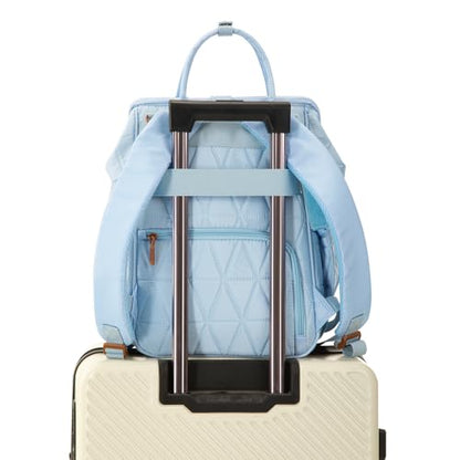 Montana West Wrangler Diaper Bag Backpack Baby Essentials Bag Quilted Travel Backpacks with Insulated Pockets, Portable Changing Pad, Stroller Straps, Pacifier Case - color: Blue