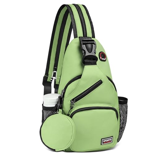 Convertible Sling Bag with Coin Pocket, 7.9" Tablet Crossbody Mini Backpack with Headphone Jack Casual Pack for Women Men Travel, Green - color: Green, size: Small