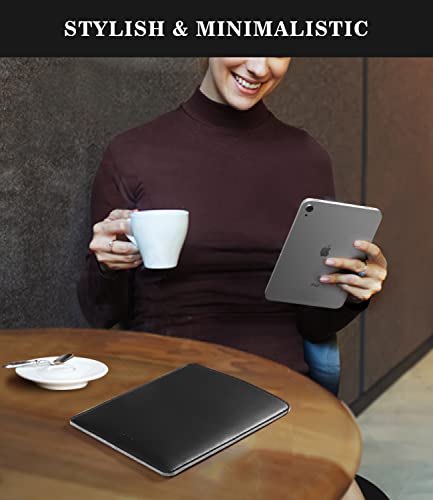 MoKo 7-8 Inch Tablet Sleeve, PU Leather Briefcase Slim Stylish Case Pouch Fit with New iPad mini (A17 Pro) 8.3" 2024, iPad mini 6/5/4/3/2/1, Galaxy Tab S2 8.0, Tab A 8.0, ZenPad Z8s 7.9, Black - color: Black, size: 7-8 inch