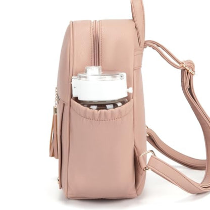 Montana West Mini Backpack Purse for Women Anti Theft Backpacks with Secured Zipper and Tassel - color: Medium Pink