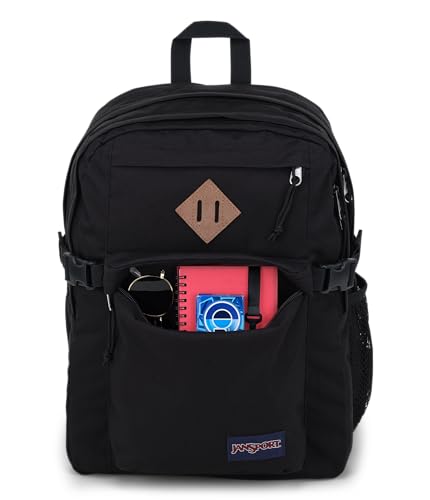 JanSport Main Campus Backpack - Travel or Work backpack w 15-Inch Laptop Sleeve and Dual Water Bottle Pockets, Black - color: Black