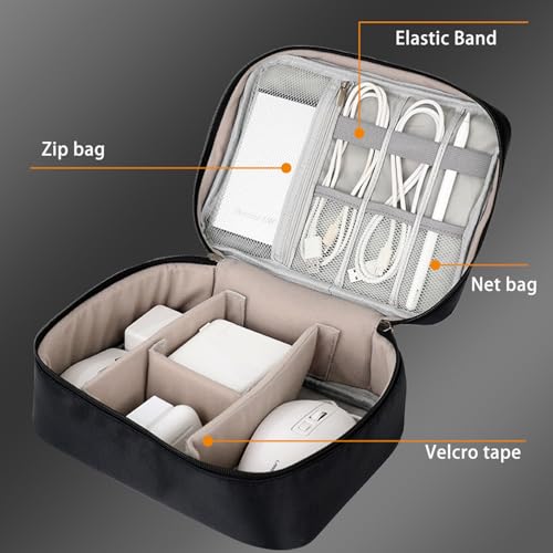 Organizer Bag Big Case Cable Electronic Devices Travel Pouch USB Charger Accessories Mouse Phone SD Power Bank Earphone - color: Wine Red