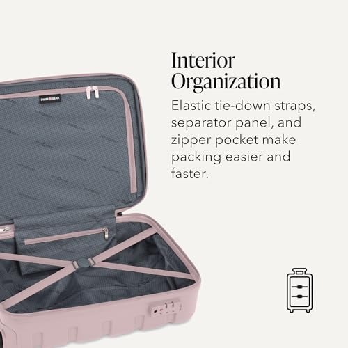 SwissGear 7366 Signature Hardside Expandable Luggage with Spinner Wheels, TSA Lock, Cup-Holder, Pink, Carry-On 19-Inch - color: Pink, size: Carry-On 19-Inch