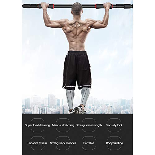 AKT Pull Up Bar Door Frame, Adjustable to Doors with a Width of Pull Up Bar Made of Sturdy Steel, No Drilling - Max User Weight up to 200kg,66-100cm