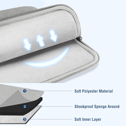 MOSISO Laptop Case 12.3 inch, 11.6-12.3 inch Laptop Sleeve Compatible with MacBook Air 11.6, Acer HP Dell Lenovo Samsung, Surface Pro, Polyester Vertical Computer Sleeve Bag with Pocket, Gray - color: Gray, size: 12.3 inch