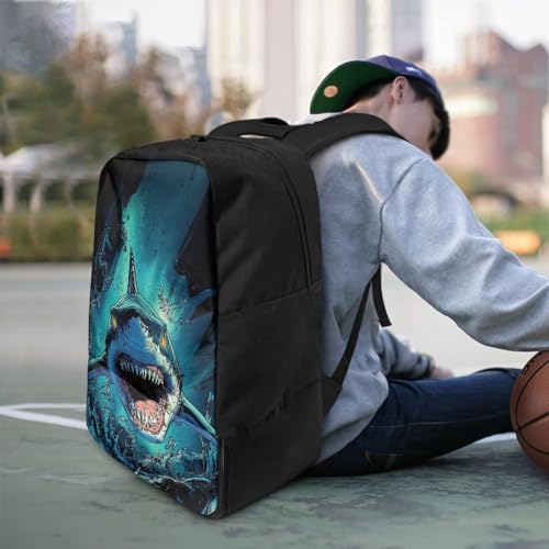 Basketball Backpack With Separate Ball Compartment And Shoes Fit Basketball Volleyball Football - color: Fierce Shark