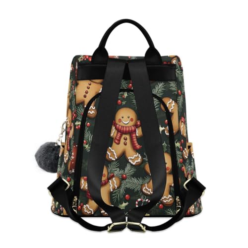 ALAZA Gingerbread Man Christmas Ball Pattern Trips Hiking Camping Rucksack Pack for Women - color: Multicolor 7