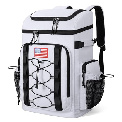 Maelstrom 35/50 Can Insulated Backpack Cooler, Leakproof Soft Lunch Ice Bag - color: White, size: 50 Can