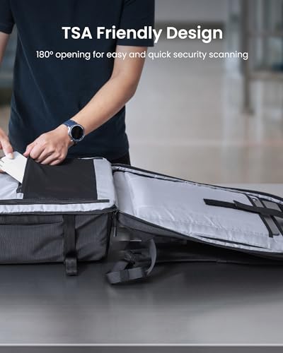 tomtoc Travel Backpack 38L, TSA Friendly Flight Approved Carry-on Luggage Water-resistant Lightweight Business Rucksack, Durable Large Computer Bag Daypack Fits 17.3 Inch Laptop