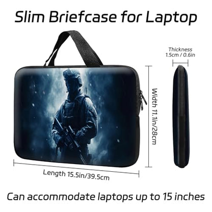 14 15 15.4 15.6 inch Laptop Handle Bag Computer Bag, Pouch Holder Notebook Sleeve Cover Soft Case Compatible for Dell,Lenovo,Toshiba HP, Asus Notebook-Handsome Sniper - color: Handsome Sniper