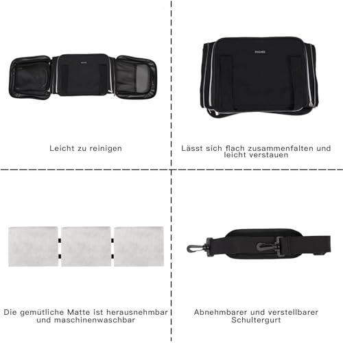 BAGLHER Cat Carrier Bag,Airline Approved Pet Carrier Soft Side Pet Travel 5 Sides Open Doors 3 Sides Expandable Foldable Dog Carrier with Fleece Pad - color: Black, size: 17.5"L x 12.0"W x 11.5"H