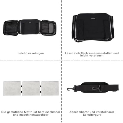 BAGLHER Cat Carrier Bag,Airline Approved Pet Carrier Soft Side Pet Travel 5 Sides Open Doors 3 Sides Expandable Foldable Dog Carrier with Fleece Pad - color: Black, size: 17.5"L x 12.0"W x 11.5"H