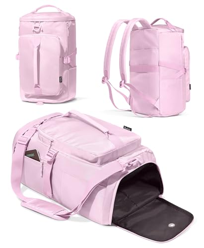 Gym Bag for Women with Shoe Compartment and Wet Pocket Convertible Gym Backpack workout Duffel Bag Multiple Pockets 30L - color: Cherry Blossom