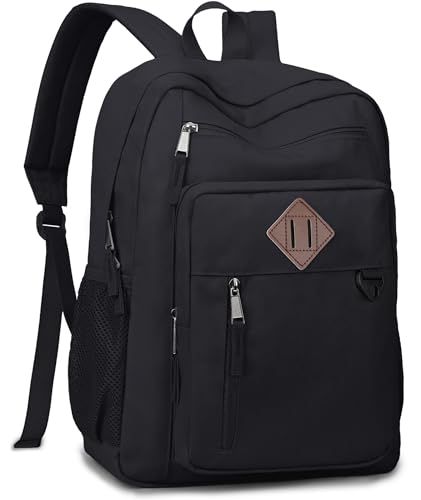 VX VONXURY School Backpack for Kids, 15.6L Small Classical Middle School Bookbag, Lightweight Water Resistant Daypack for Teens Boys Girls (Black) - color: Black, size: 15.6L Small