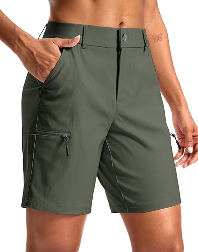 G Gradual Women's 7"/9" Hiking Cargo Shorts Quick Dry Lightweight Golf Outdoor Work Summer Travel Shorts with Pockets - color: Sage Green, size: Small