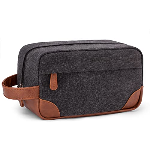 Vorspack Travel Toiletry Bag - Hanging Toiletry Bag for Men Water Resistant Canvas Shaving Bag with Large Capacity for Travel - Dark Grey - color: Dark Grey, size: Medium
