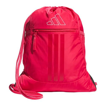 adidas Alliance Sackpack – Drawstring Backpack for Sports, Small Gym Bag - color: Power Pink/White/3