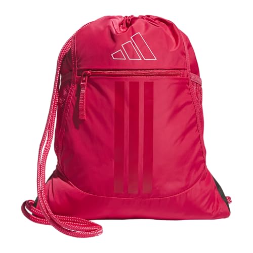 adidas Alliance Sackpack Drawstring Bag - color: Power Pink/White/3