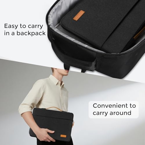 DOMISO 14 inch Laptop Case Sleeve Protective Cover Compatible with 15 inch MacBook Air M4 M3 M2,MacBook Pro,14-15 inch HP Dell ASUS Lenovo Chromebook,Waterproof Computer Cases Bag with Handle,Black - color: Black, size: 14" Laptop/15" for mac book