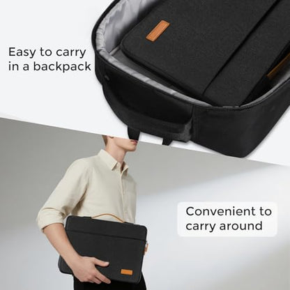 DOMISO 14 inch Laptop Case Sleeve Protective Cover Compatible with 15 inch MacBook Air M4 M3 M2,MacBook Pro,14-15 inch HP Dell ASUS Lenovo Chromebook,Waterproof Computer Cases Bag with Handle,Black - color: Black, size: 14" Laptop/15" for mac book