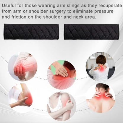 2 Pcs Strap Cushion for Arm Sling Shoulder Strap Covers Brace Carry Strap Pillow Arm Elbow Wrist Injury Support Strap Pad to Release Stress to Your Neck and Shoulder (Black) - color: Black
