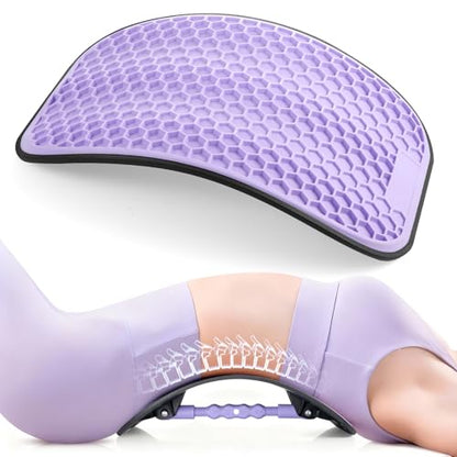 Back Stretcher for Lower Back Pain Relief | Wide Adjustable Honeycomb Lumbar Support Board | Soft Back Cracker Sciatica Pain Relief & Spinal Decompression | Portable Home Office Travel