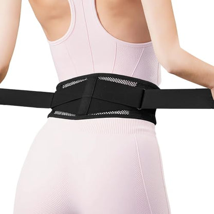 Slim & Narrow Back Brace for Lower Back Pain Women and Men, Lightweight & Thin Back Support Belt for Sciatica, Herniated Disc Relief, Breathable Lumbar Support Belt with Dual Adjustable Compression-L/XL - size: L/XL(Waist:42''-53'')
