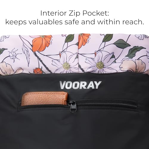 VOORAY 23L Flex Cinch Drawstring Backpack – Lightweight Travel Bag, Weekender & Sports Gym Bag for Women and Men - color: Flower Power